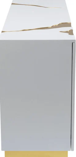 Komody*KARE Design Komoda Cracked 165x80 Cm Biało-złota