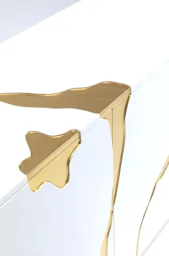 Komody*KARE Design Komoda Cracked 165x80 Cm Biało-złota