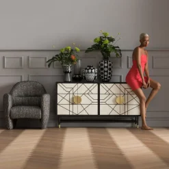 Komody*KARE Design Komoda Credenza 150x80 Cm Czarna