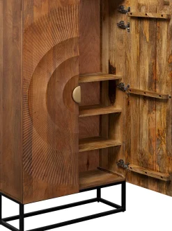 Komody*KARE Design Komoda Drewniana 2-drzwiowa Boho Podstawa Czarna 76x140 Cm
