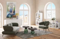 Komody*KARE Design Komoda 3-drzwiowa Biała Skandynawska Drewno I MDF Nogi Czarne 160x75 Cm