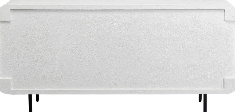 Komody*KARE Design Komoda 3-drzwiowa Biała Skandynawska Drewno I MDF Nogi Czarne 160x75 Cm