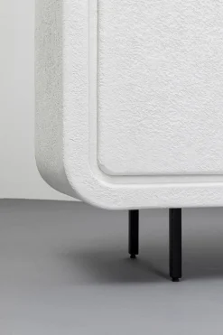 Komody*KARE Design Komoda 3-drzwiowa Biała Skandynawska Drewno I MDF Nogi Czarne 160x75 Cm