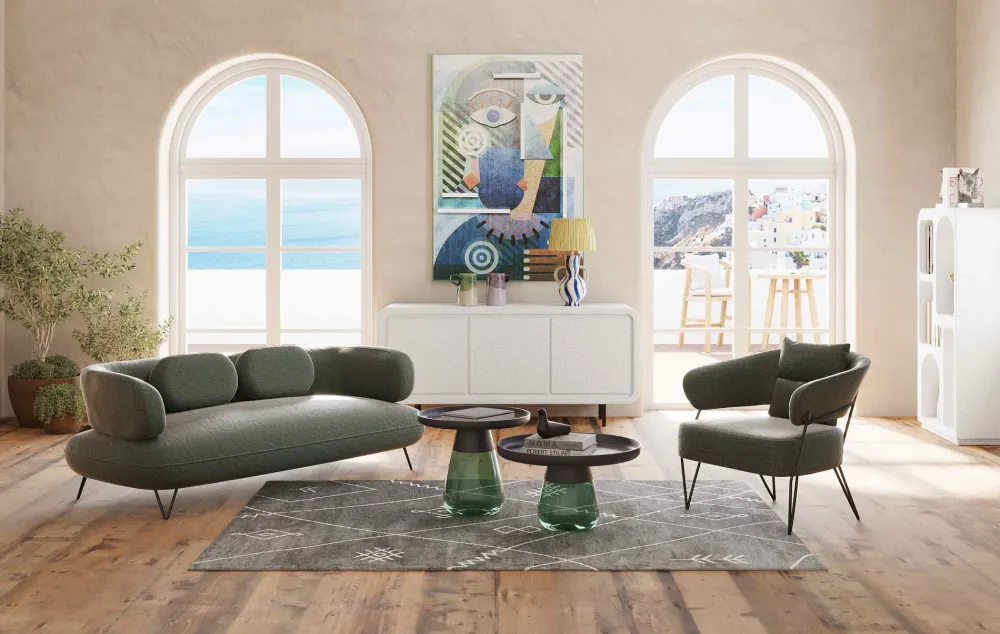 Komody*KARE Design Komoda 3-drzwiowa Biała Skandynawska Drewno I MDF Nogi Czarne 160x75 Cm