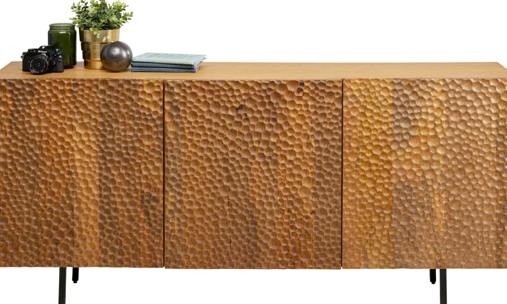 Komody*KARE Design Komoda 3-drzwiowa Do Salonu Drewno Mango Ręczne Wykonanie 160x75 Cm