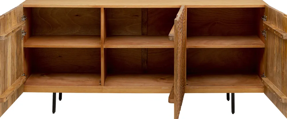 Komody*KARE Design Komoda 3-drzwiowa Do Salonu Drewno Mango Ręczne Wykonanie 160x75 Cm