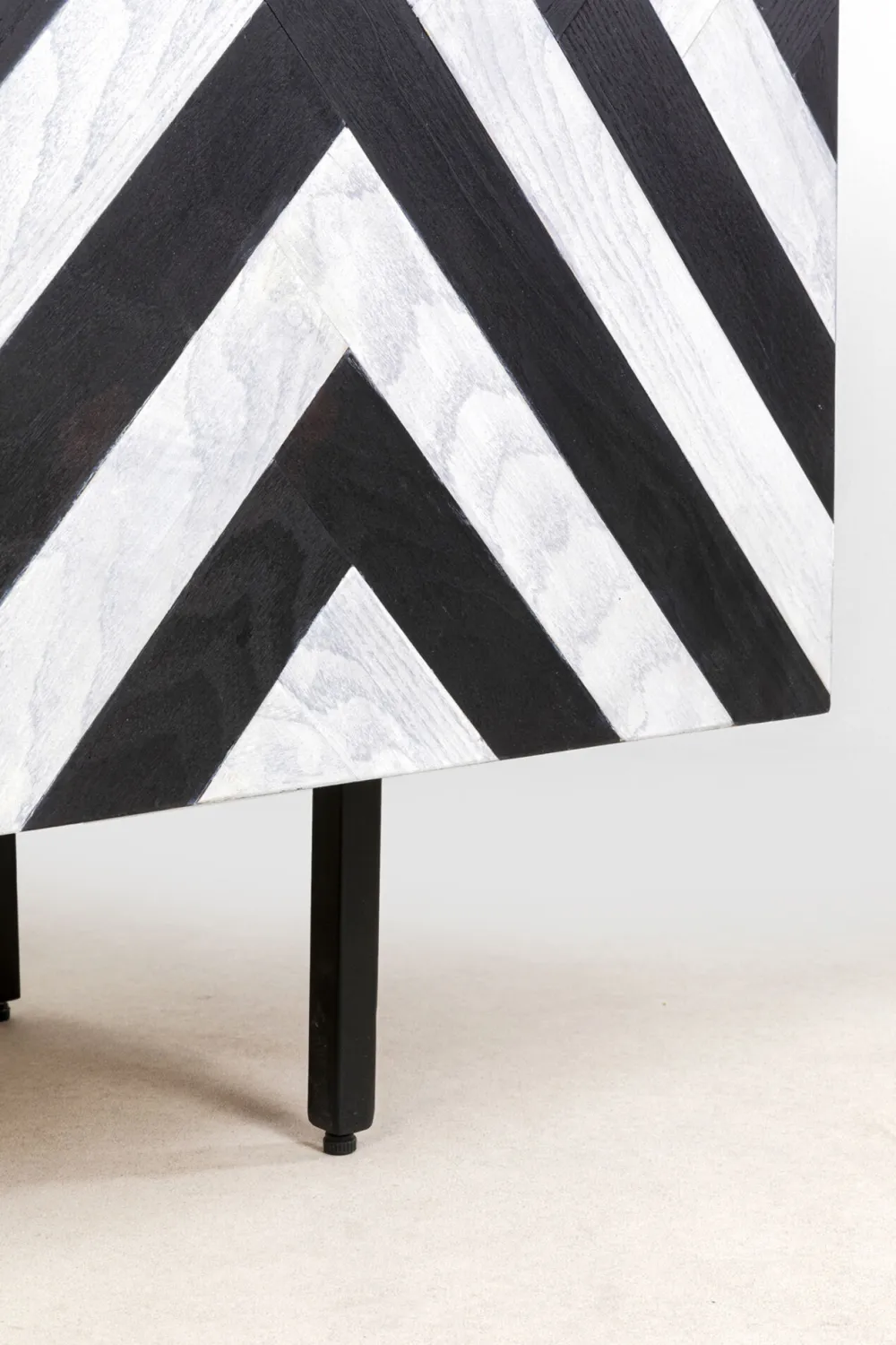 Komody*KARE Design Komoda 3-drzwiowa Fornirowana Front Czarno-biały 160x75 Cm