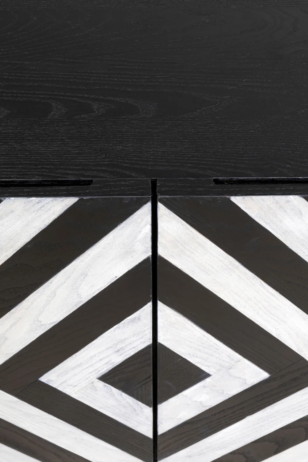 Komody*KARE Design Komoda 3-drzwiowa Fornirowana Front Czarno-biały 160x75 Cm