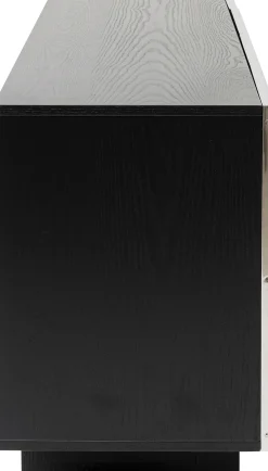 Komody*KARE Design Komoda 4-drzwiowa Fornirowana Czarna Front Srebrny Ze Stali Nierdzewnej 160x78 Cm