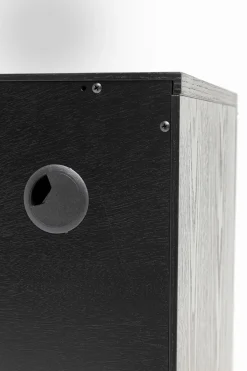 Komody*KARE Design Komoda 4-drzwiowa Fornirowana Czarna Front Srebrny Ze Stali Nierdzewnej 160x78 Cm