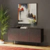 Komody*KARE Design Komoda 3-drzwiowa Fornirowana Czarna Front Kolorowy 160x75 Cm