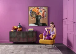 Komody*KARE Design Komoda 3-drzwiowa Fornirowana Czarna Front Kolorowy 160x75 Cm