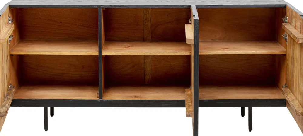 Komody*KARE Design Komoda 3-drzwiowa Fornirowana Czarna Front Kolorowy 160x75 Cm