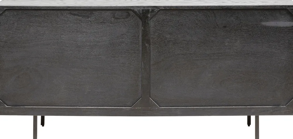 Komody*KARE Design Komoda 3-drzwiowa Fornirowana Czarna Front Kolorowy 160x75 Cm