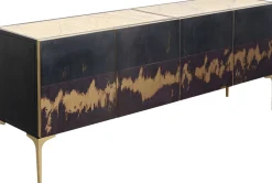 Komody*KARE Design Komoda 4-drzwiowa Loft Stal I Marmur 183x75 Cm