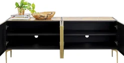 Komody*KARE Design Komoda 4-drzwiowa Loft Stal I Marmur 183x75 Cm