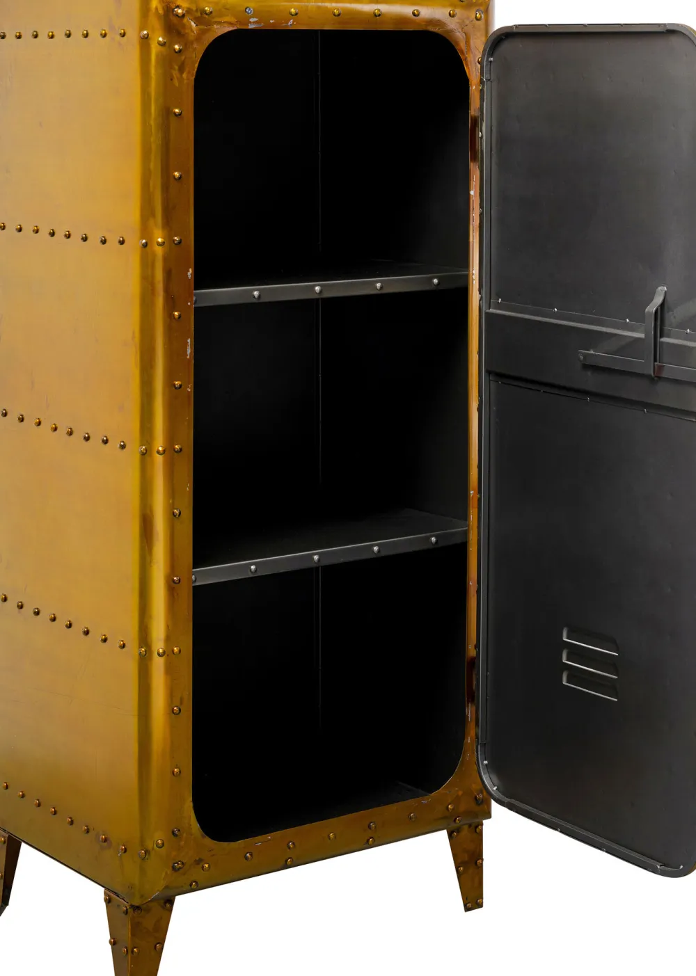 Komody*KARE Design Komoda 1-drzwiowa Loft Złota Stalowa 66x152 Cm