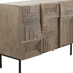Komody*KARE Design Komoda 3-drzwiowa Rustykalna Z Drewna Mango 115x90 Cm
