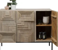 Komody*KARE Design Komoda 3-drzwiowa Rustykalna Z Drewna Mango 115x90 Cm