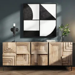 Komody*KARE Design Komoda 5-drzwiowa Rustykalna Z Drewna Mango 184x76 Cm