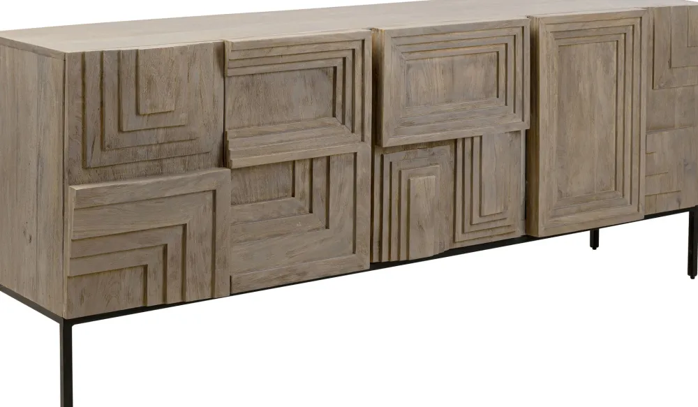 Komody*KARE Design Komoda 5-drzwiowa Rustykalna Z Drewna Mango 184x76 Cm
