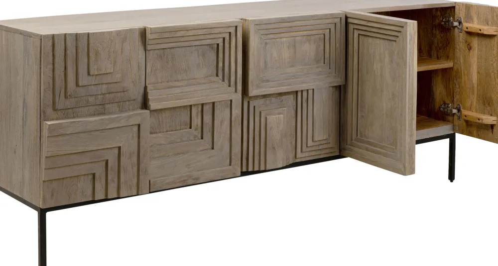 Komody*KARE Design Komoda 5-drzwiowa Rustykalna Z Drewna Mango 184x76 Cm