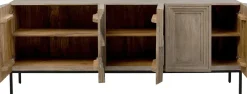 Komody*KARE Design Komoda 5-drzwiowa Rustykalna Z Drewna Mango 184x76 Cm