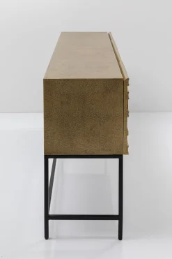 Komody*KARE Design Komoda 4-drzwiowa Złota Ręcznie Kuta Stal Mosiężna 183x86 Cm