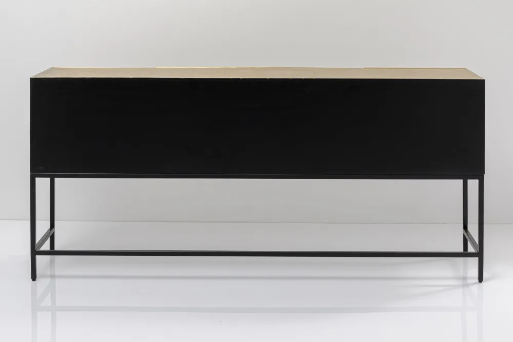 Komody*KARE Design Komoda 4-drzwiowa Złota Ręcznie Kuta Stal Mosiężna 183x86 Cm