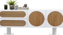 Komody*KARE Design Komoda 2-drzwiowa Z 2 Szufladami Biała Front Drewno Dębowe 183x76 Cm