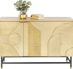 Komody*KARE Design Komoda Dwudrzwiowa Złota Glamour 123x87 Cm