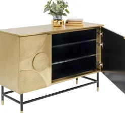 Komody*KARE Design Komoda Dwudrzwiowa Złota Glamour 123x87 Cm