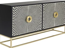 Komody*KARE Design Komoda Electro 160x80 Cm Czarno-biała