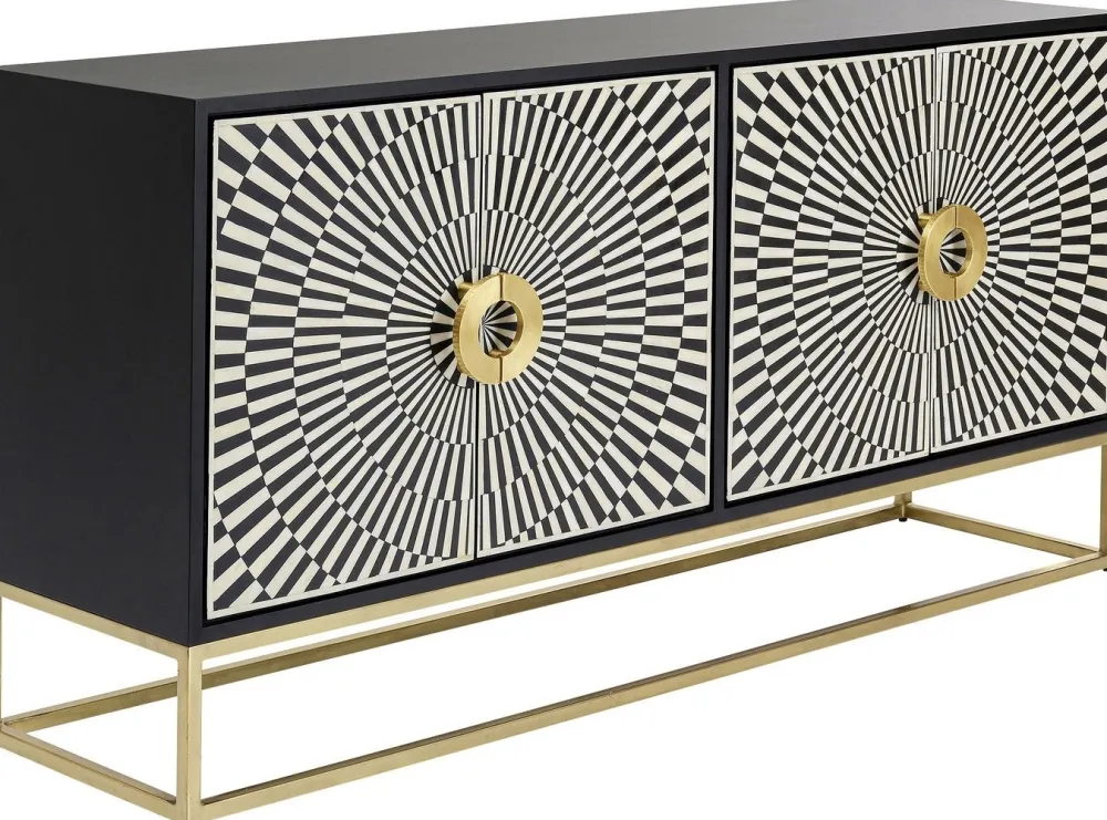 Komody*KARE Design Komoda Electro 160x80 Cm Czarno-biała