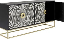 Komody*KARE Design Komoda Electro 160x80 Cm Czarno-biała