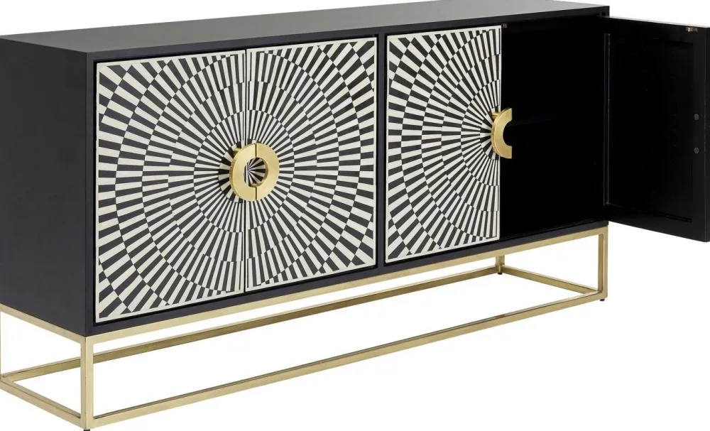 Komody*KARE Design Komoda Electro 160x80 Cm Czarno-biała