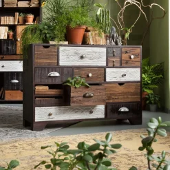 Komody*KARE Design Komoda Finca 114x80 Cm Ciemnobrązowa Mango