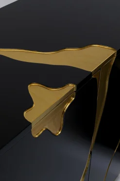 Komody*KARE Design Komoda Glamour Czterodrzwiowa Czarno-złota 165 Cm