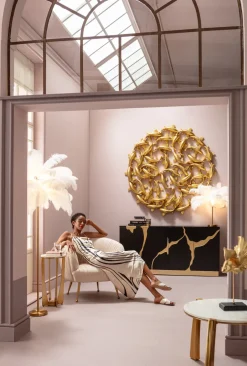 Komody*KARE Design Komoda Glamour Czterodrzwiowa Czarno-złota 165 Cm