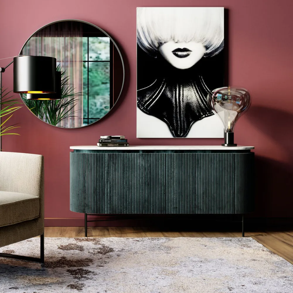 Komody*KARE Design Komoda Glenn 160x75 Cm Biało-szara