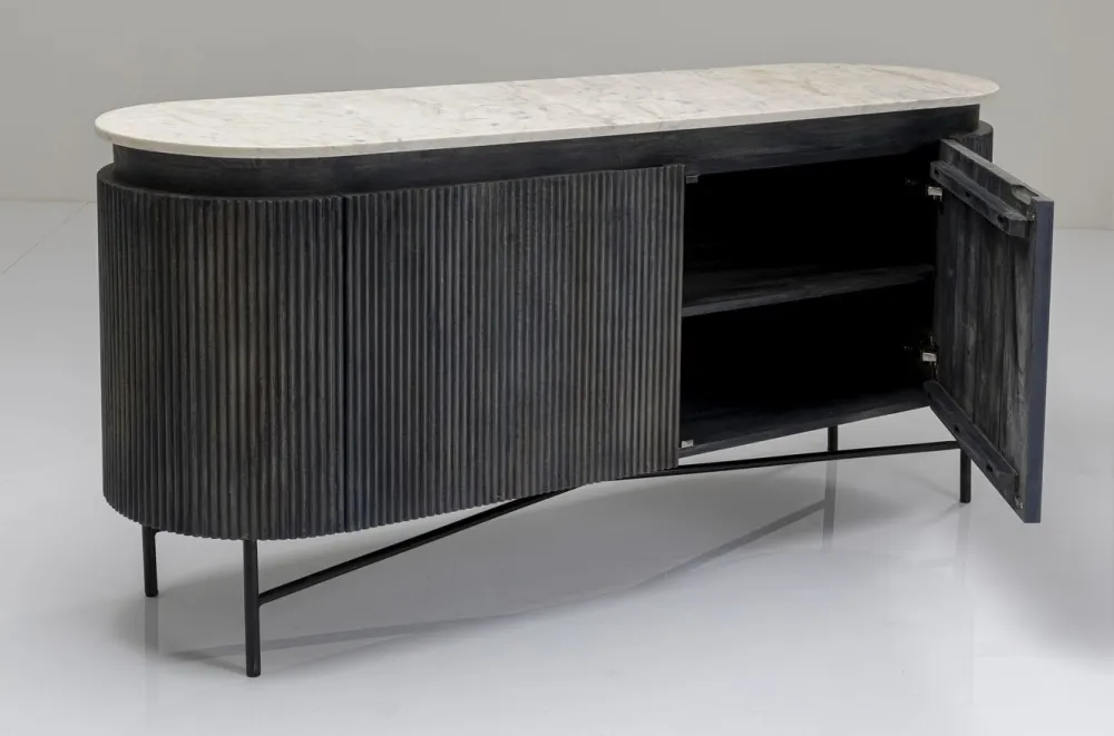 Komody*KARE Design Komoda Glenn 160x75 Cm Biało-szara