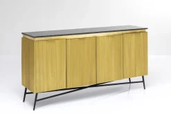 Komody*KARE Design Komoda Goldie 160x86 Cm Drewno Mango Złota - Blat Zielony Marmur