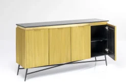 Komody*KARE Design Komoda Goldie 160x86 Cm Drewno Mango Złota - Blat Zielony Marmur