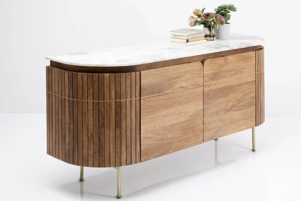 Komody*KARE Design Komoda Grace 160x78 Cm Drewno Mango - Blat Marmur