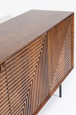 Komody*KARE Design Komoda Grooves 164x79 Cm Brązowa Mango
