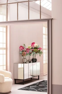 Komody*KARE Design Komoda Lustrzana 4-drzwiowa Nogi Czarne 160x80 Cm