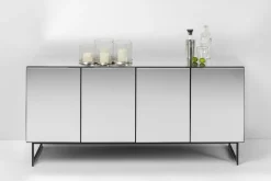 Komody*KARE Design Komoda Lustrzana 4-drzwiowa Nogi Czarne 160x80 Cm