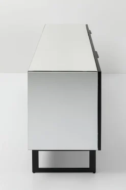 Komody*KARE Design Komoda Lustrzana 4-drzwiowa Nogi Czarne 160x80 Cm