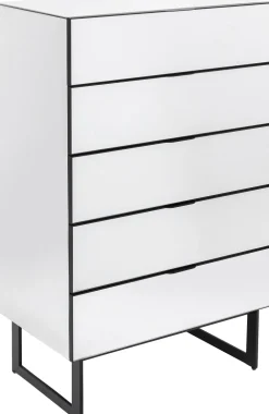 Komody*KARE Design Komoda Lustrzana Z 5 Szufladami Nogi Czarne 65x114 Cm