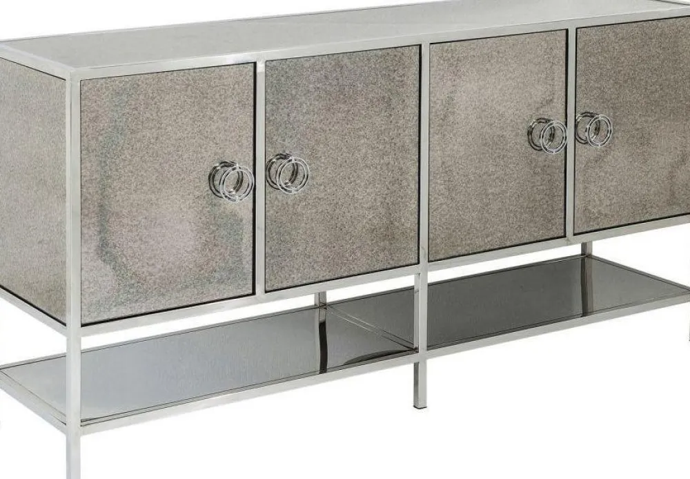 Komody*KARE Design Komoda Moonscape 156x80 Cm Srebrna
